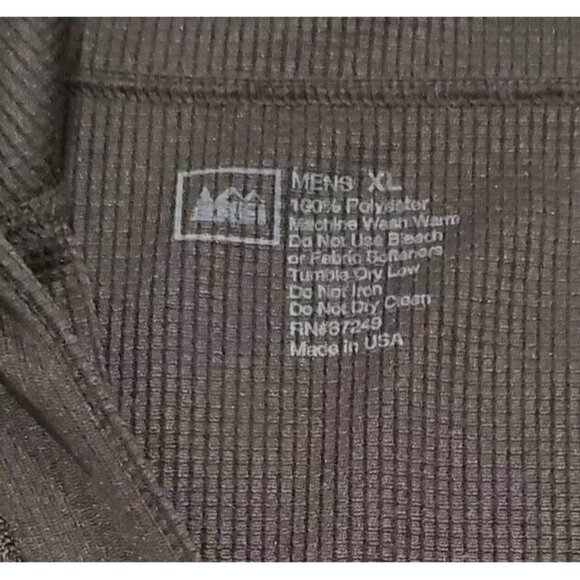 REI Quarter Zip Pullover Mens XL Black Lightweight Mock Neck Base Layer - Picture 4 of 6